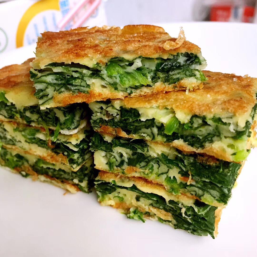 菠菜鸡蛋饼