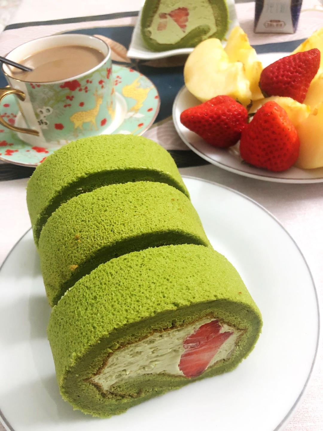 草莓🍓抹茶蛋糕卷/🍃治愈系