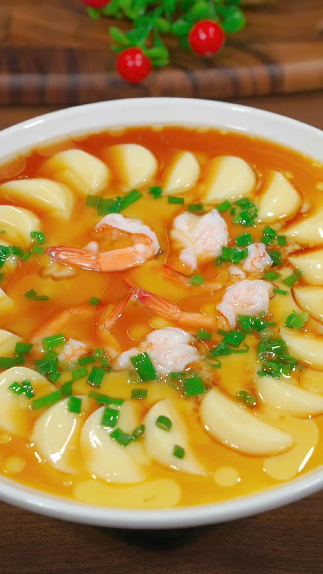 鸡蛋玉脂豆腐蒸虾仁