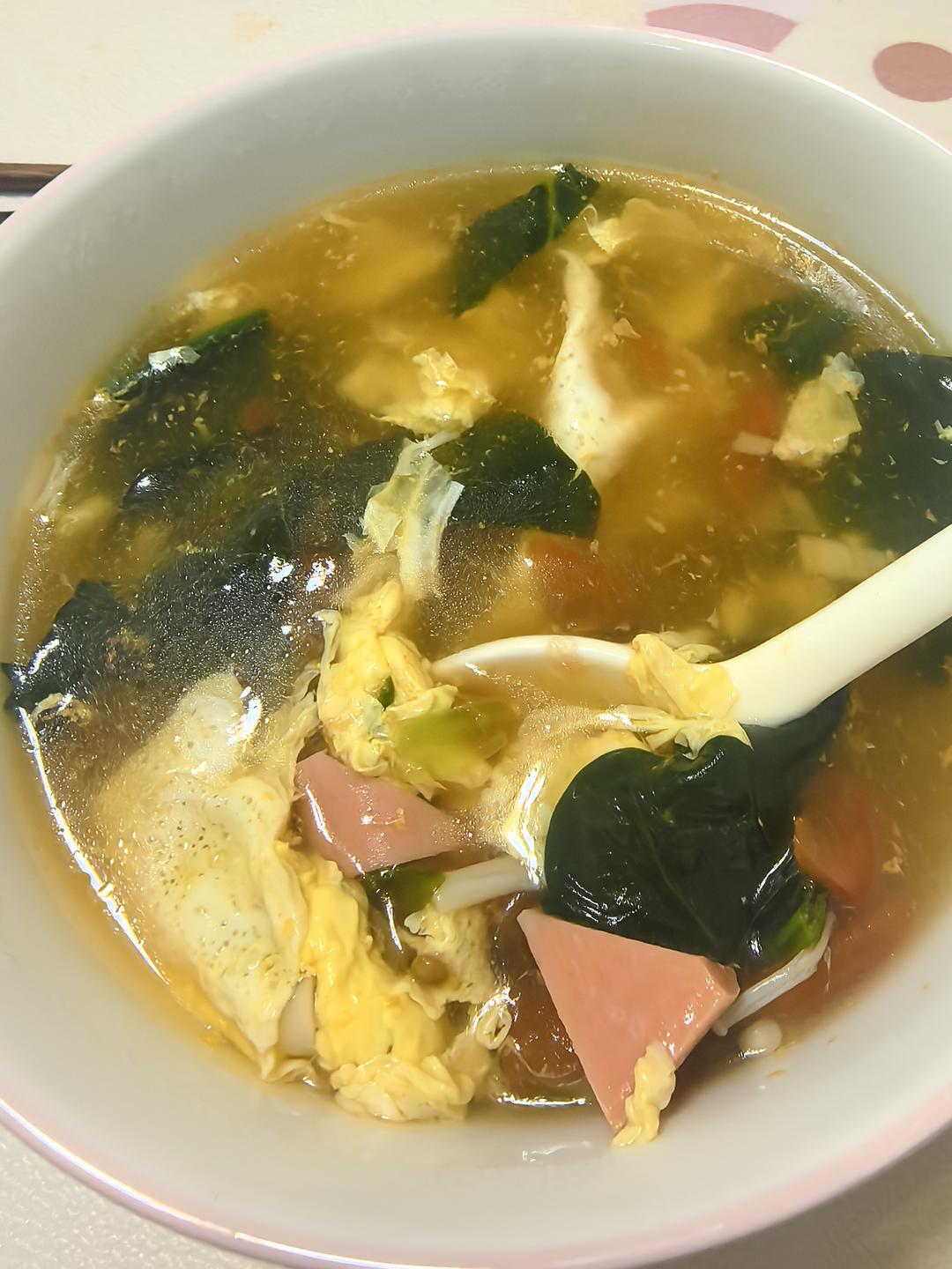 番茄菠菜鸡蛋汤