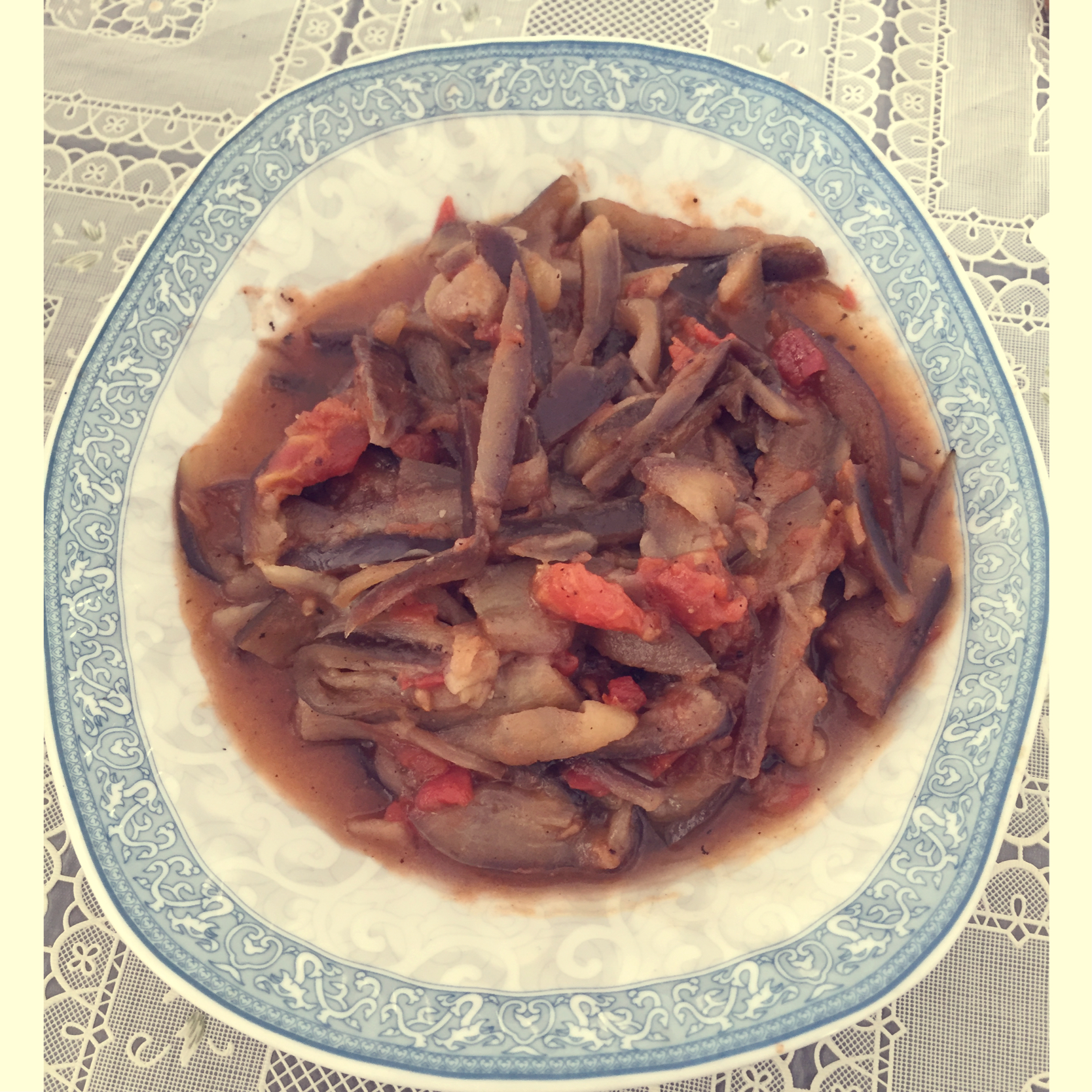西红柿炒茄丝