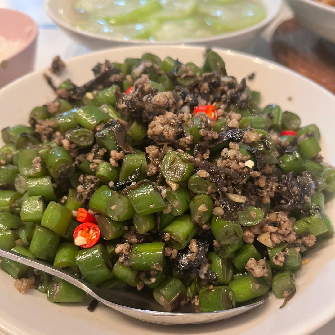 榄菜肉末四季豆