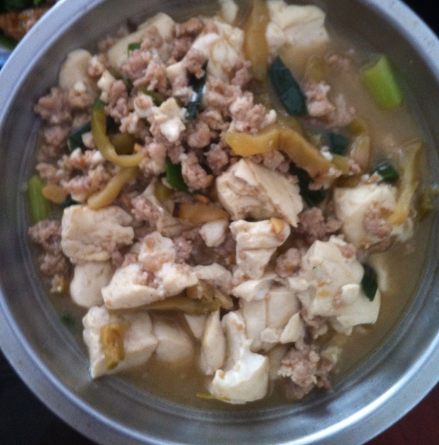 榨菜肉末拌老豆腐