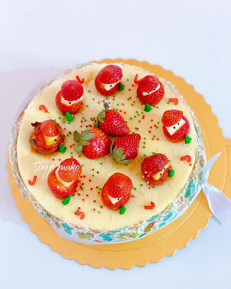 圣诞小雪人古早酸奶蛋糕（8寸）