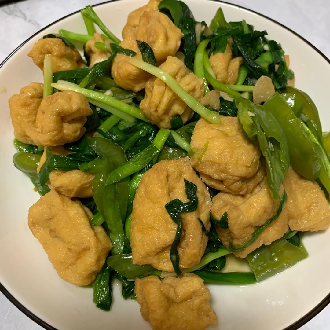 青椒油豆腐