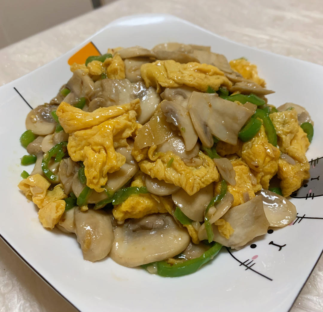 口蘑炒鸡蛋