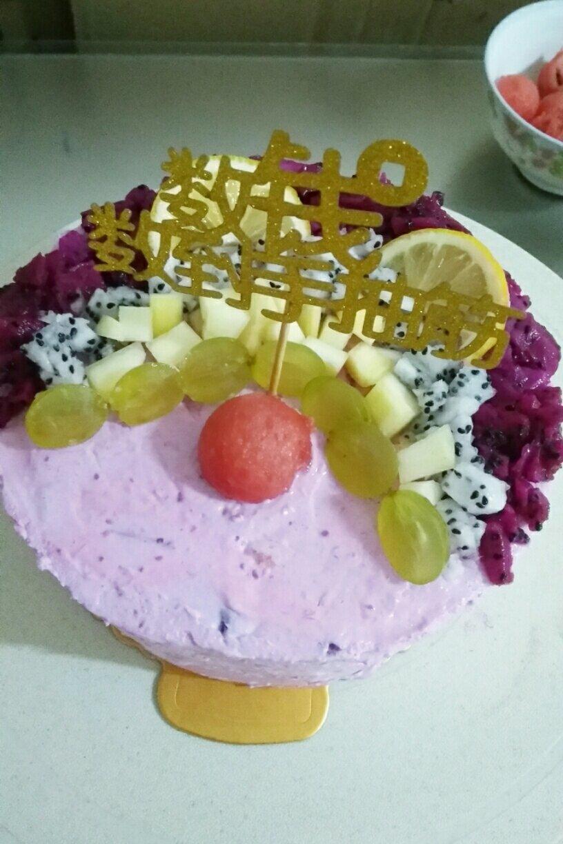 彩虹🌈水果装饰蛋糕