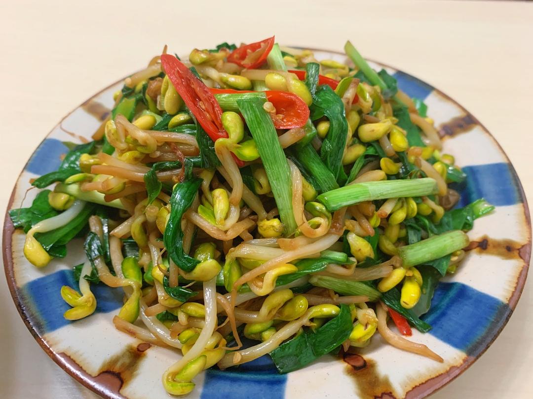 韭菜炒黄豆芽