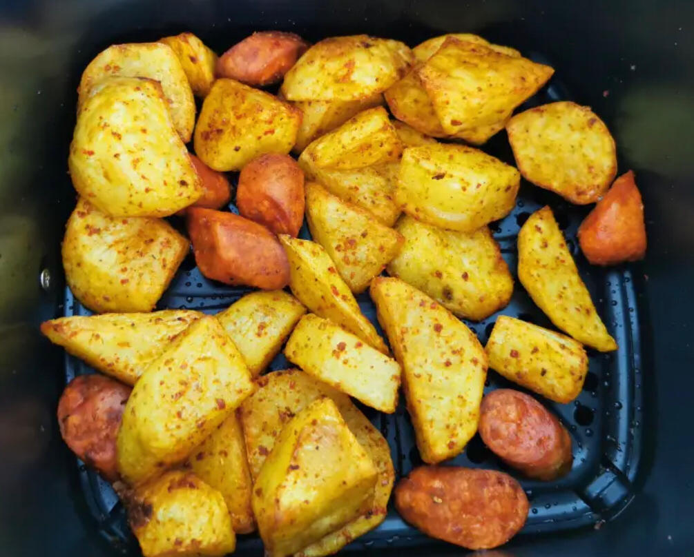 空气炸锅版烧烤土豆火腿肠