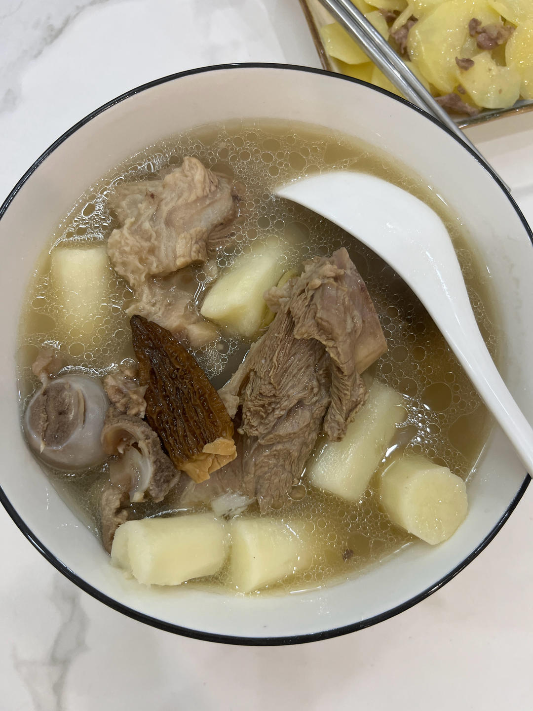 山药筒骨汤、排骨汤的做法