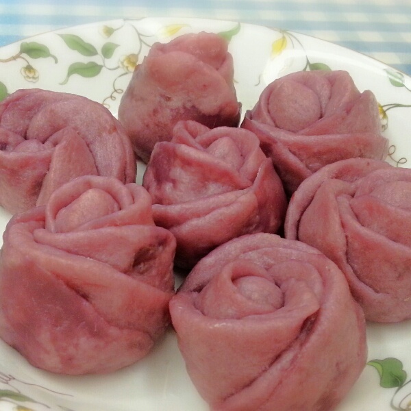 紫薯玫瑰花馒头