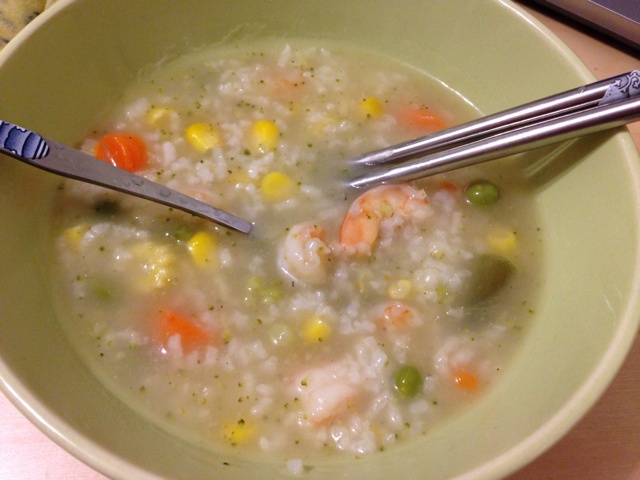 鲜虾蔬菜粥