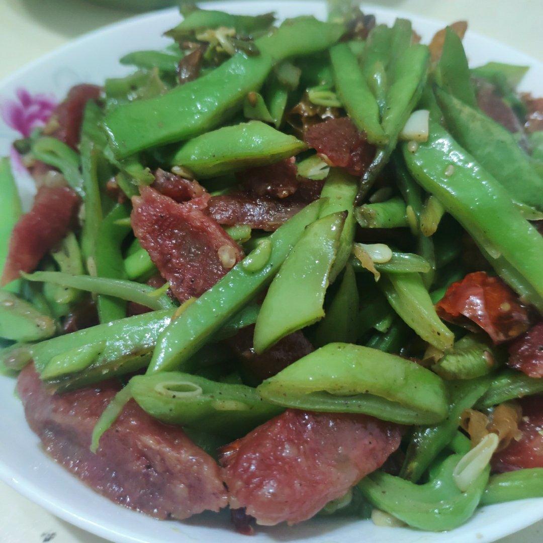 火腿炒豆角