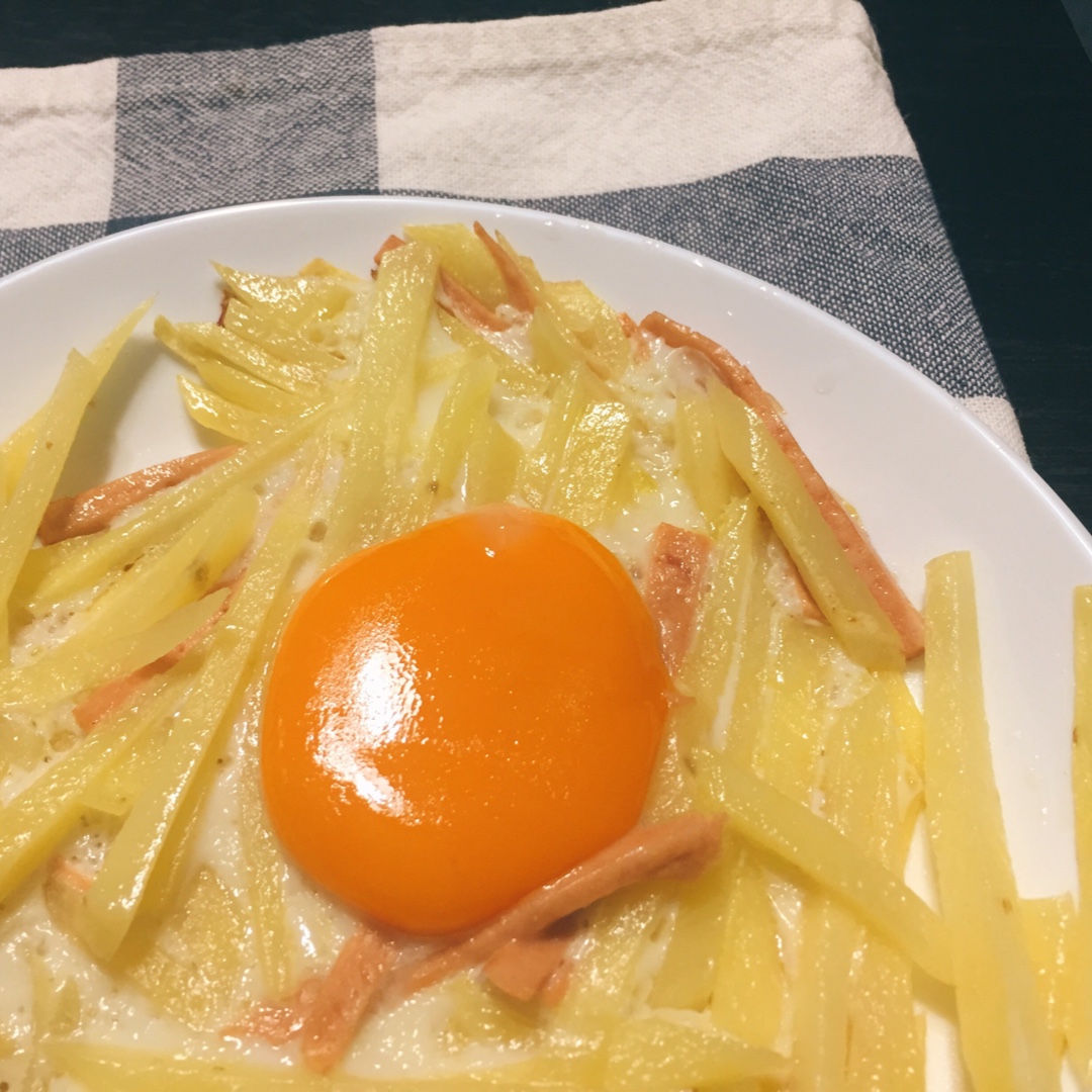 快手早餐—马铃薯火腿蛋