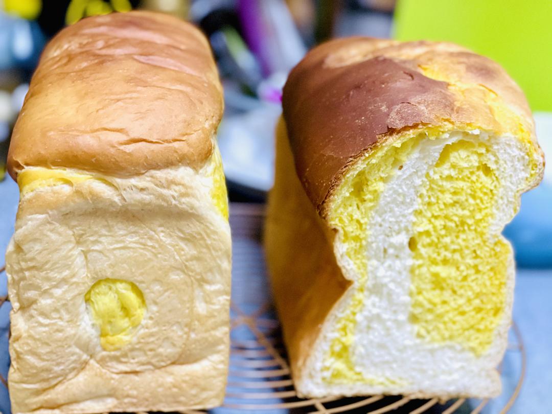 南瓜双色吐司（阴雨天里的治愈面团）