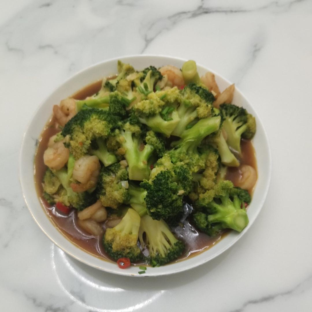 减肥去脂的西兰花炒虾仁