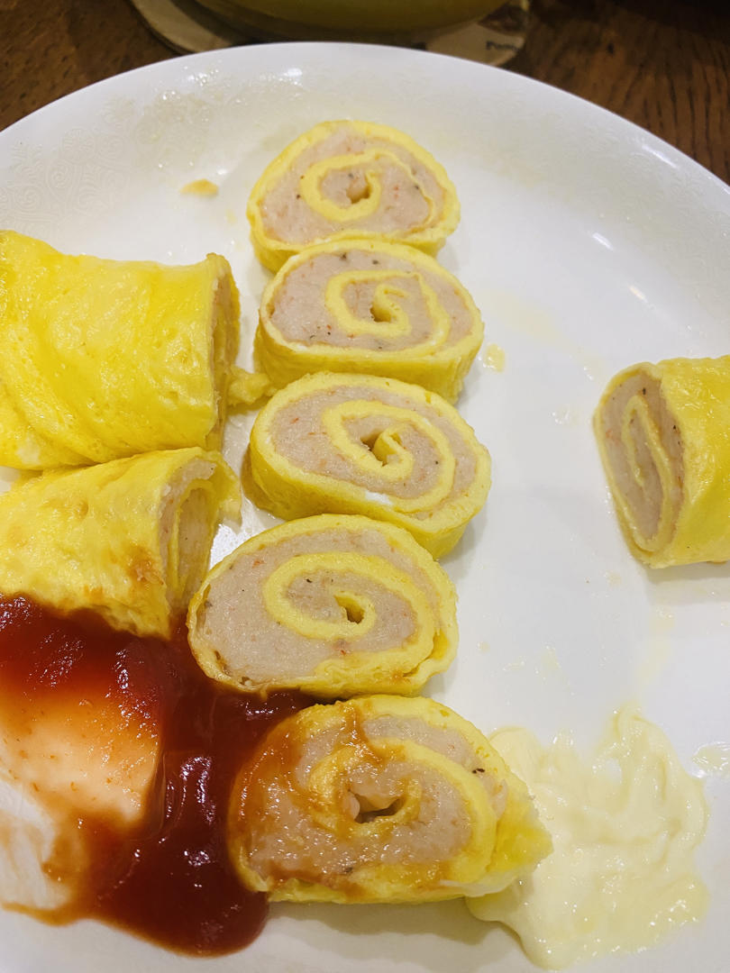 鲜虾鸡蛋卷宝宝辅食精华一岁以上宝宝