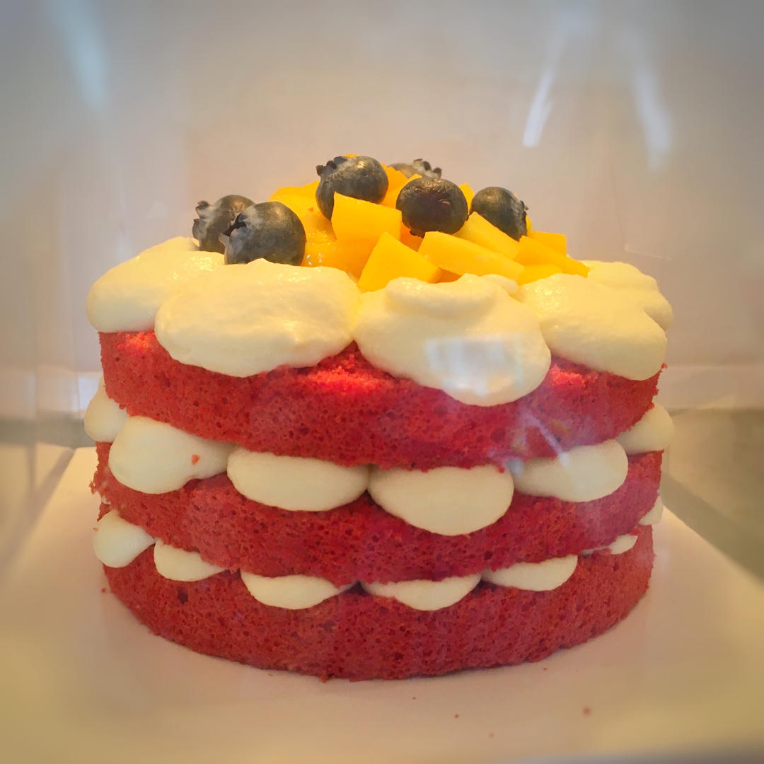 红丝绒戚风蛋糕！6寸戚风蛋糕胚！ 无泡打粉改良剂！在家轻松做出高颜值蓬松细腻的蛋糕