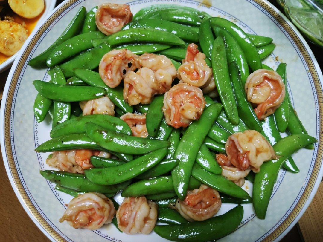 甜豆炒虾球