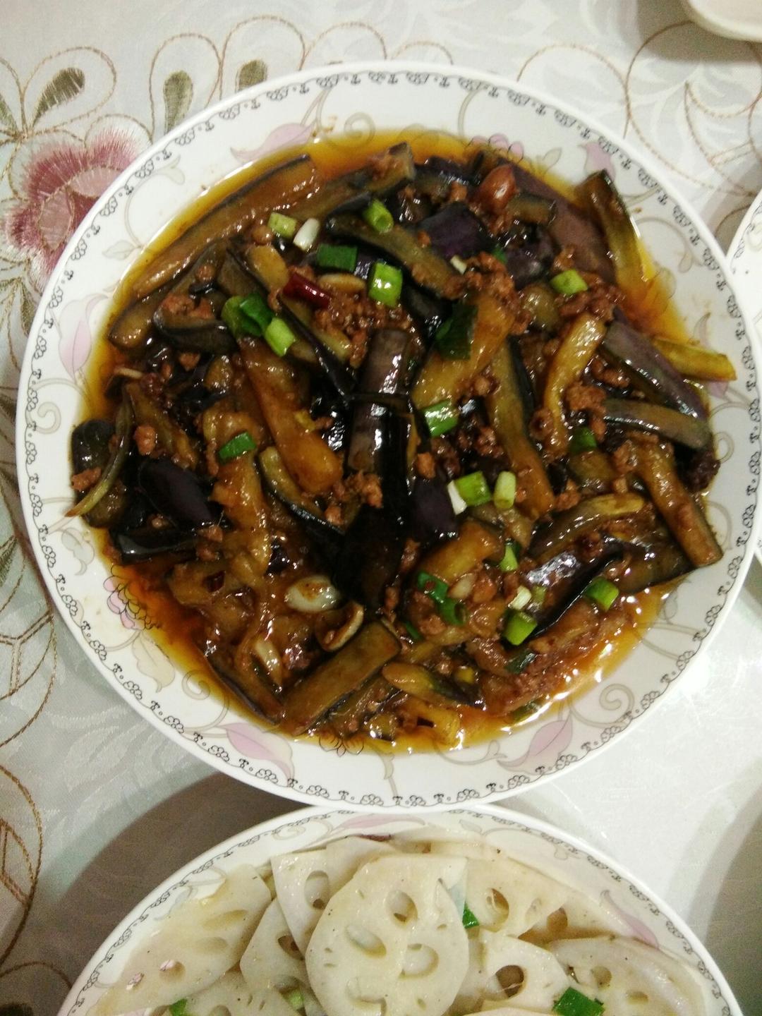 红烧肉沫茄子