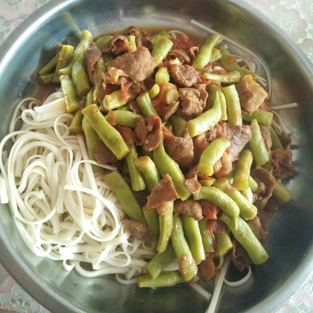 【一人食】豆角羊肉盖浇面