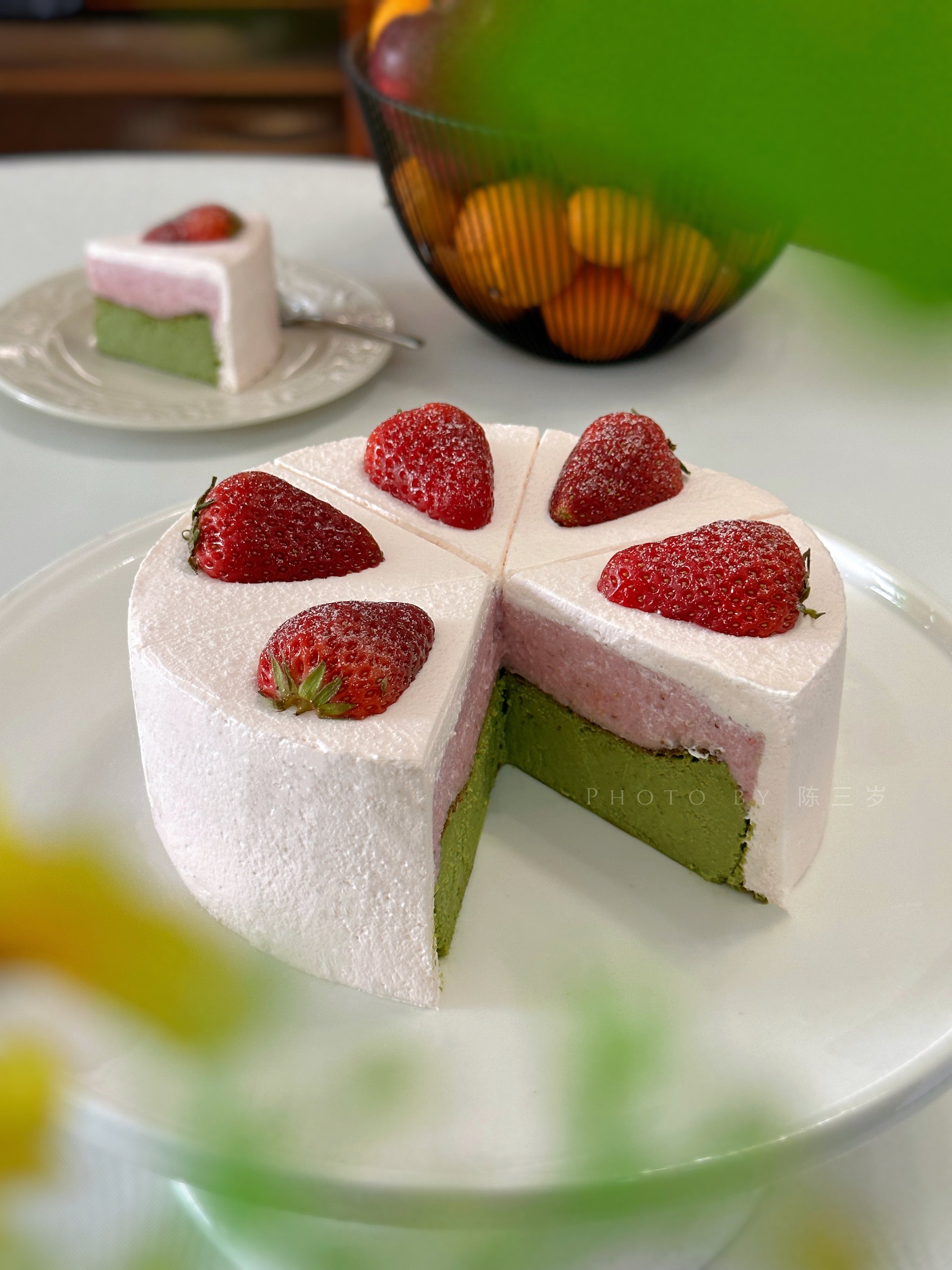 一眼沦陷的初恋甜品🍓草莓抹茶巴斯克蛋糕🍰附80s烤箱烘烤温度的做法