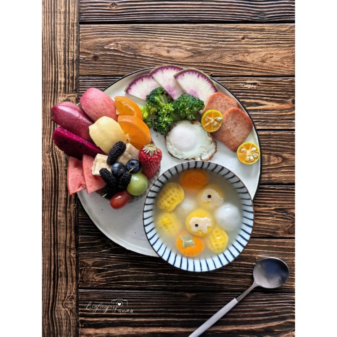 水煎黑糯米芝麻汤圆