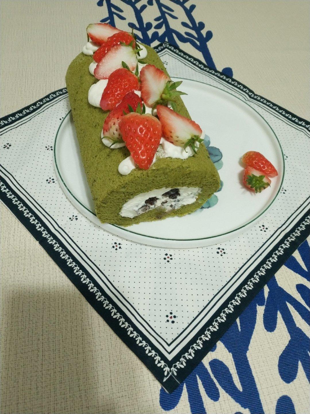 抹茶红豆蛋糕卷