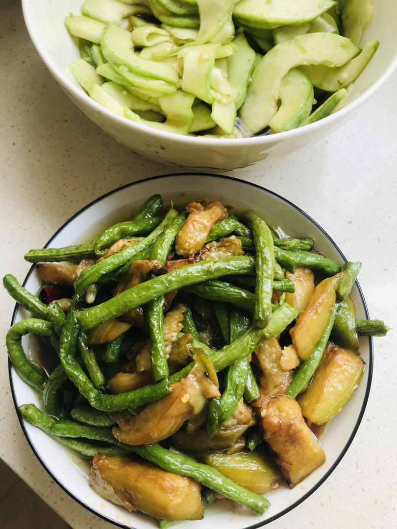 美味可口的豆角烧茄子！原来饭店都是这样做的