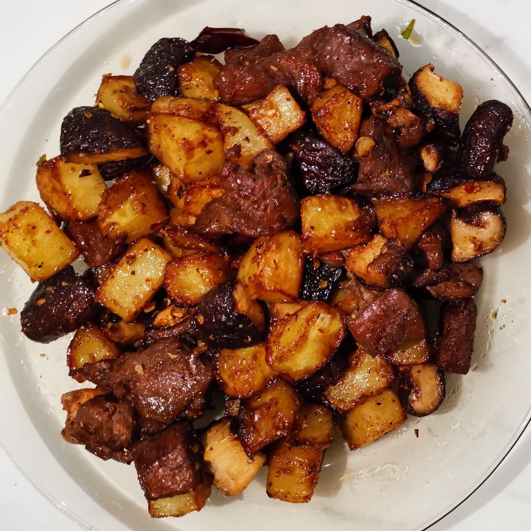 香菇土豆炒牛肉-空气炸锅版