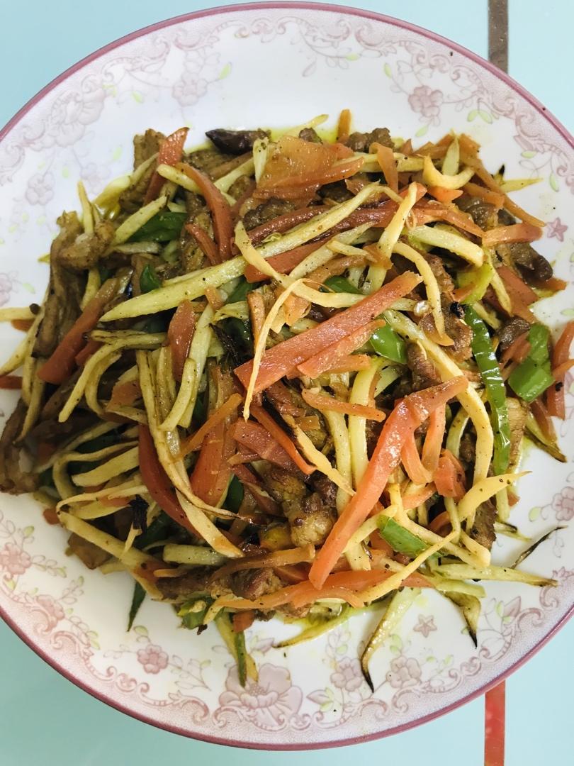 茭白青椒炒肉丝