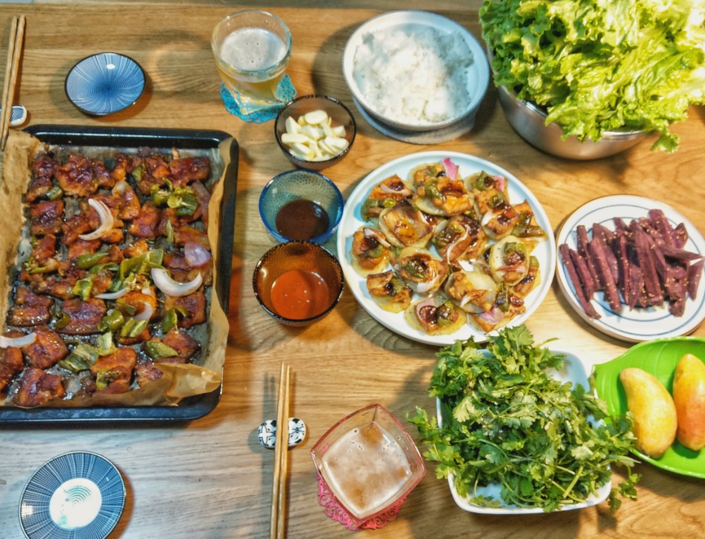 韩式烤五花肉+熟咸鸭蛋炒饭
