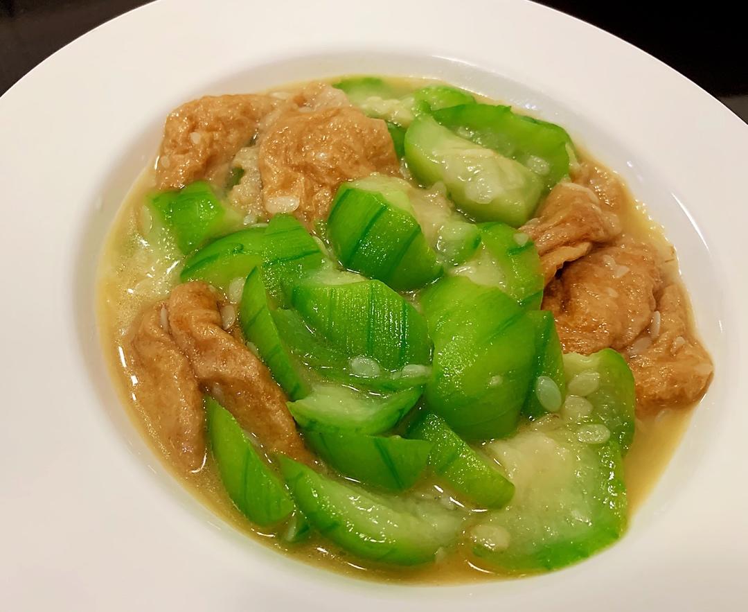 丝瓜毛豆烧油面筋