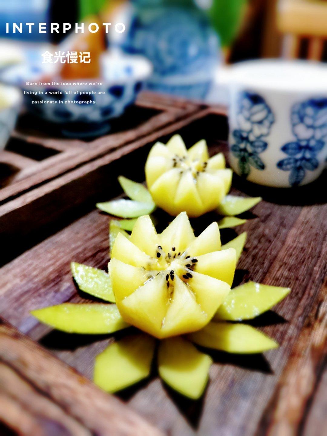 莲花猕猴桃花切