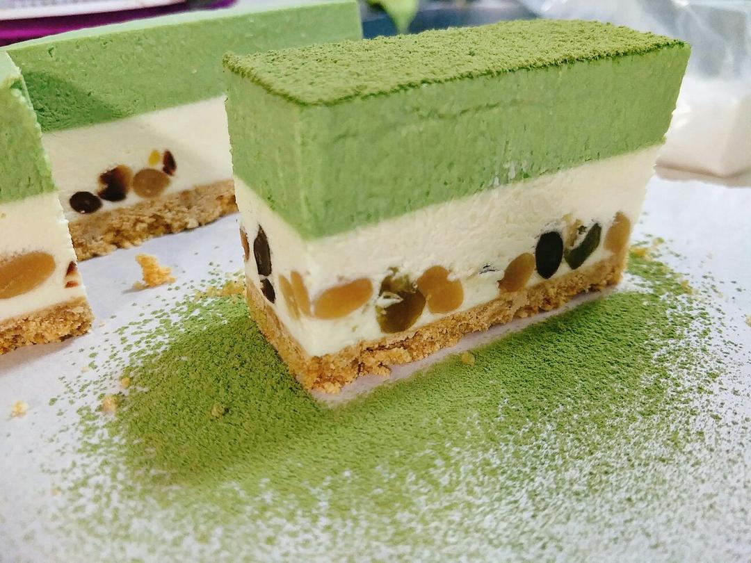 抹茶红豆冻芝士