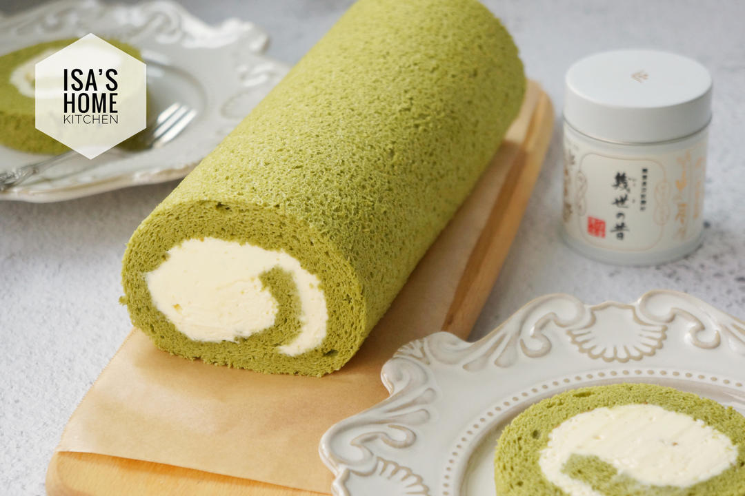 【伊萨Isa】夏日抹茶 日式舒芙蕾抹茶卷 蛋糕卷（马斯卡彭奶油夹心）
