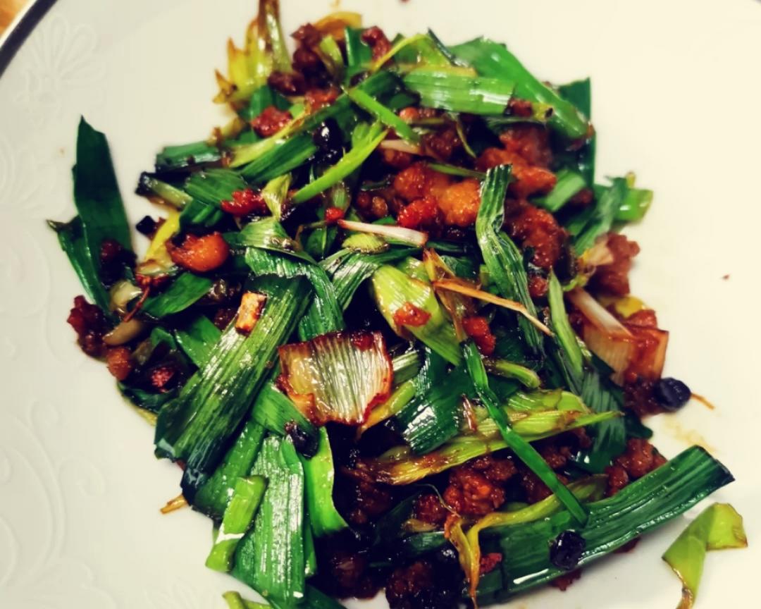 肉沫豆豉炒青蒜