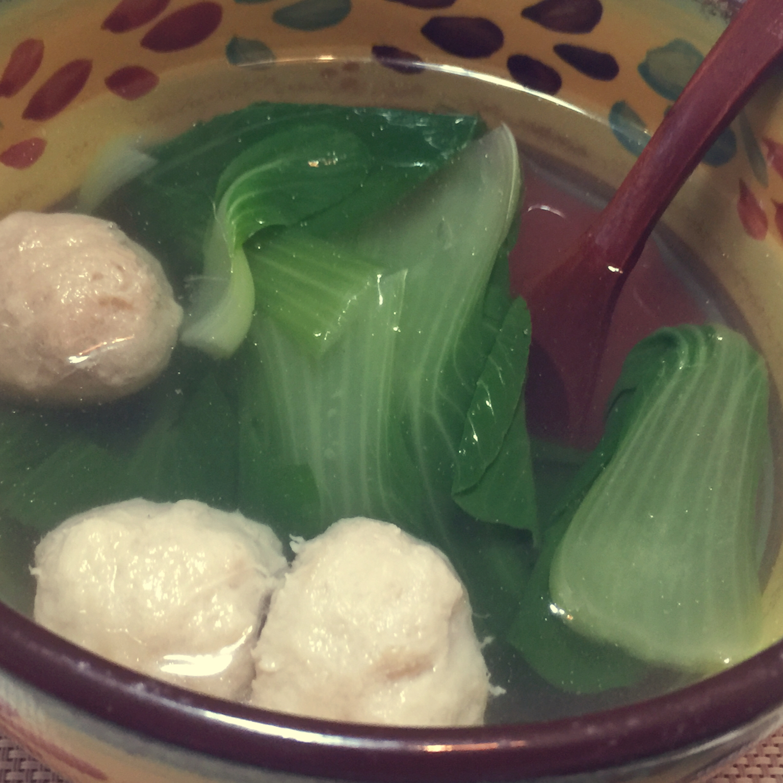 小白菜丸子汤
