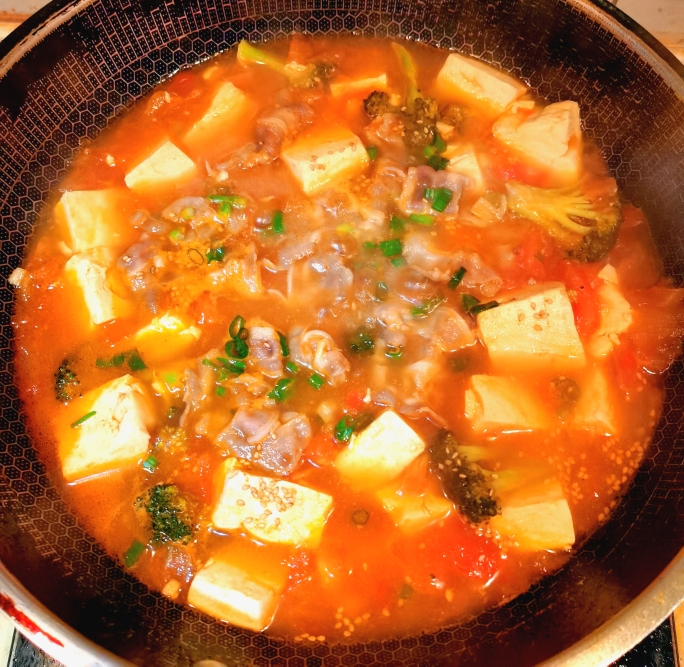 番茄肥牛豆腐汤的做法