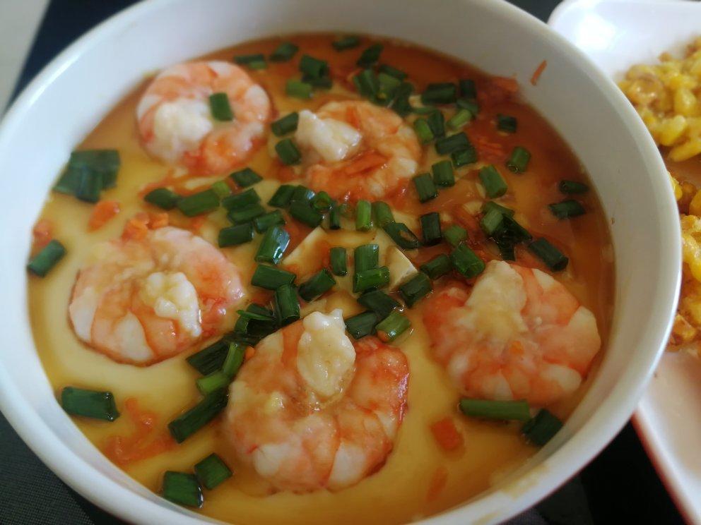 虾仁豆腐蒸水蛋