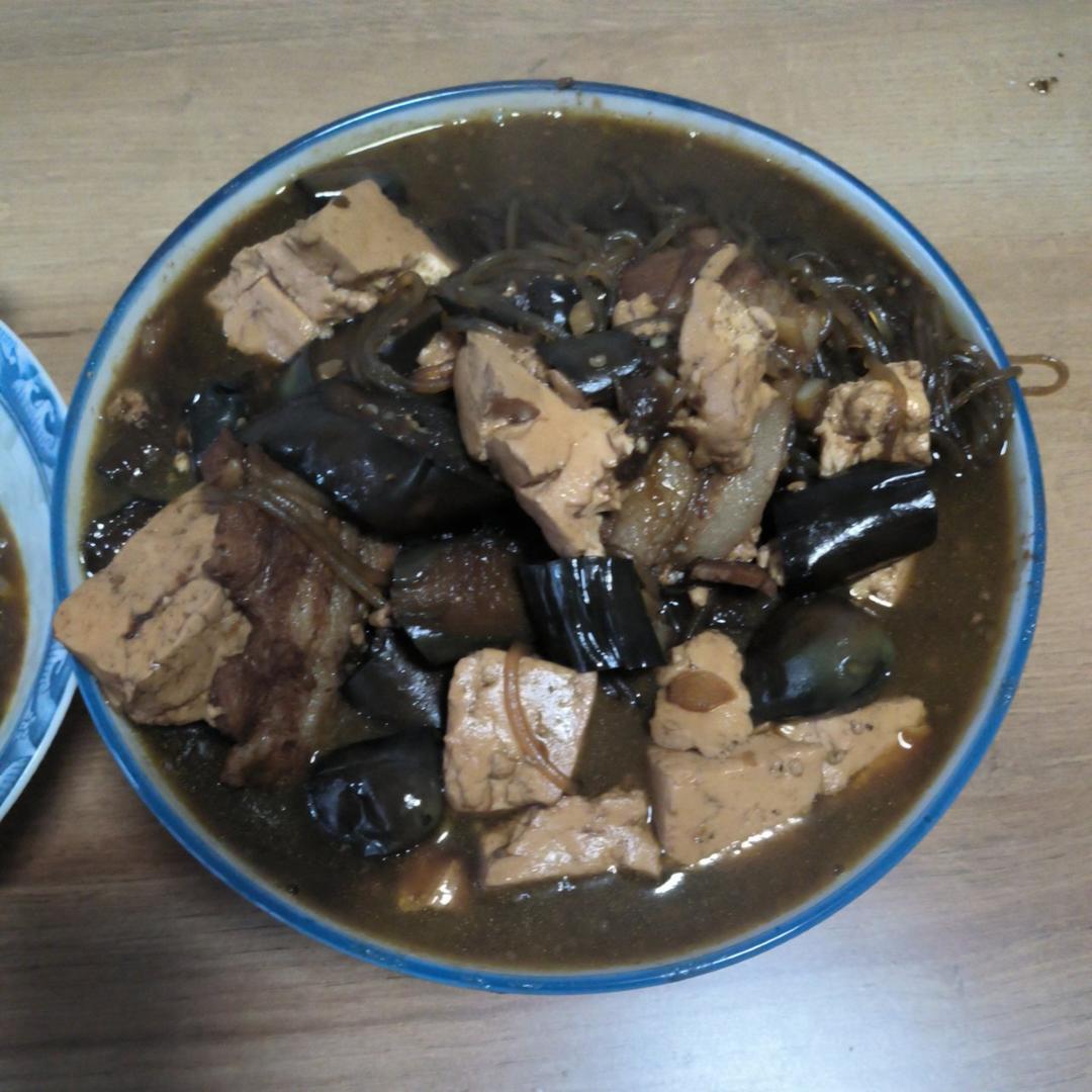 肉末茄子炖粉条（少油版）
