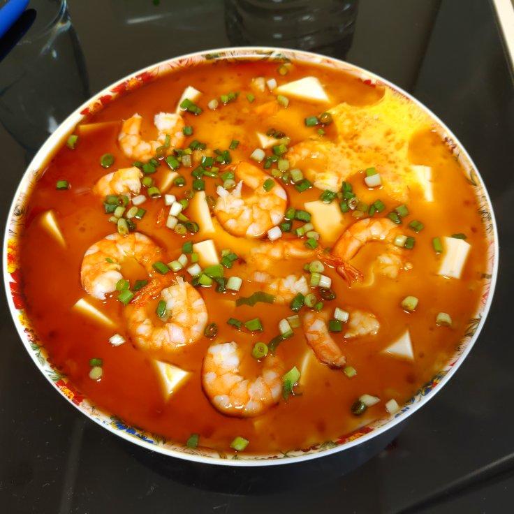 美味的虾仁豆腐鸡蛋羹