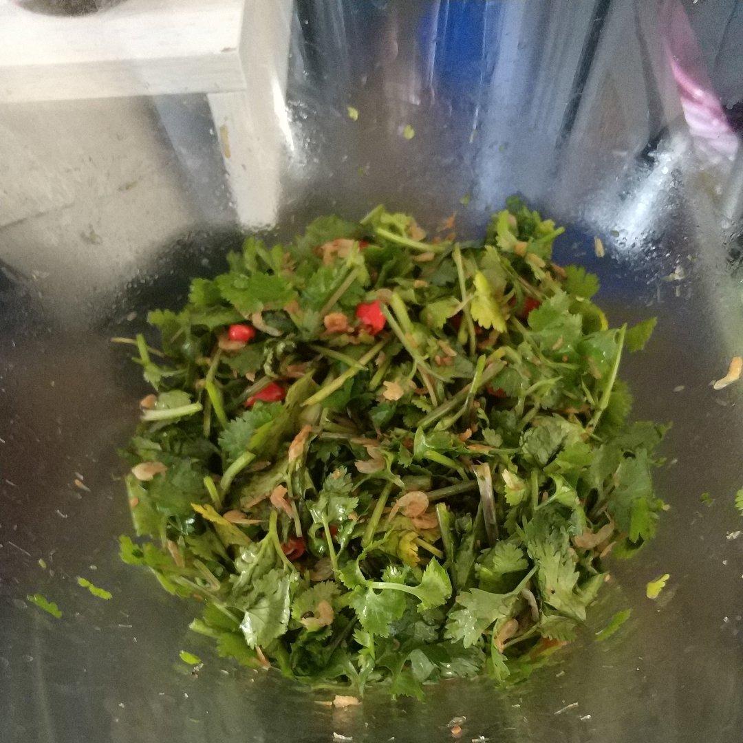 0难度菜！凉拌虾皮香菜