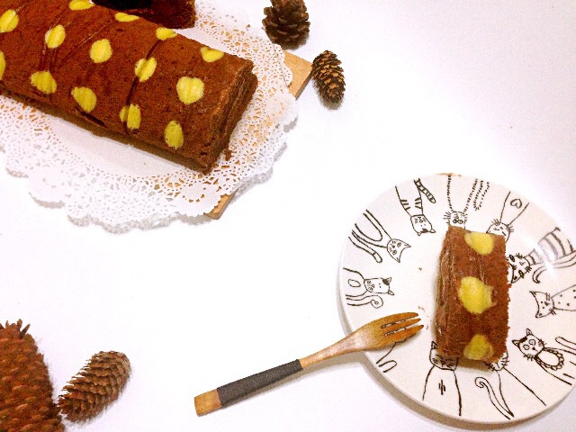 波点巧克力蛋糕卷