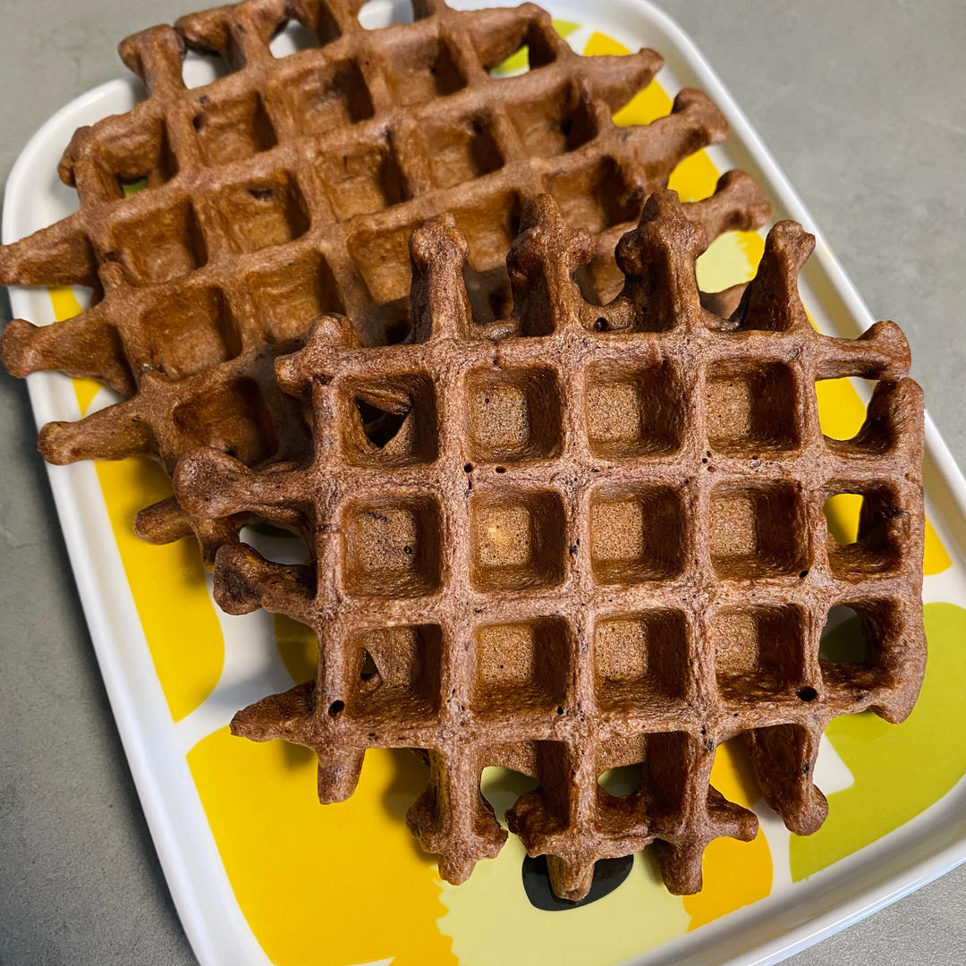 非常好吃、无酸味的天然酵种（酸酵母/鲁邦种）弃种窝夫 sourdough discard waffles