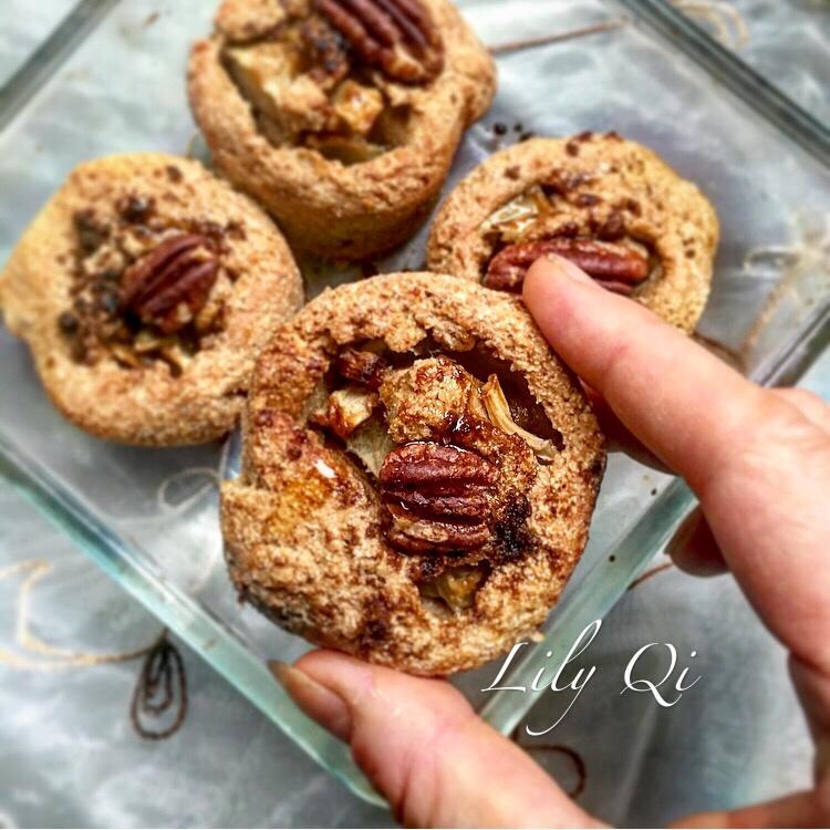 简易快速的健康香甜炸弹-全麦桃子肉桂卷（附空气炸锅版）的做法