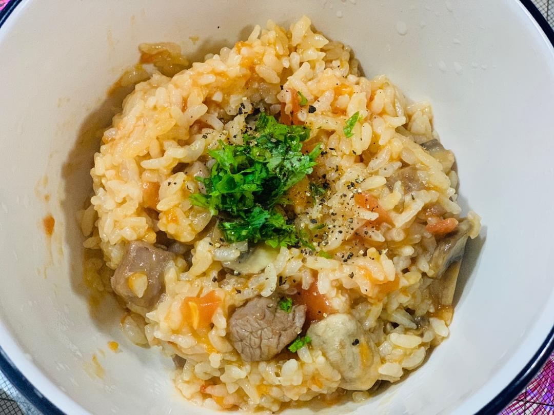 番茄牛肉烩饭