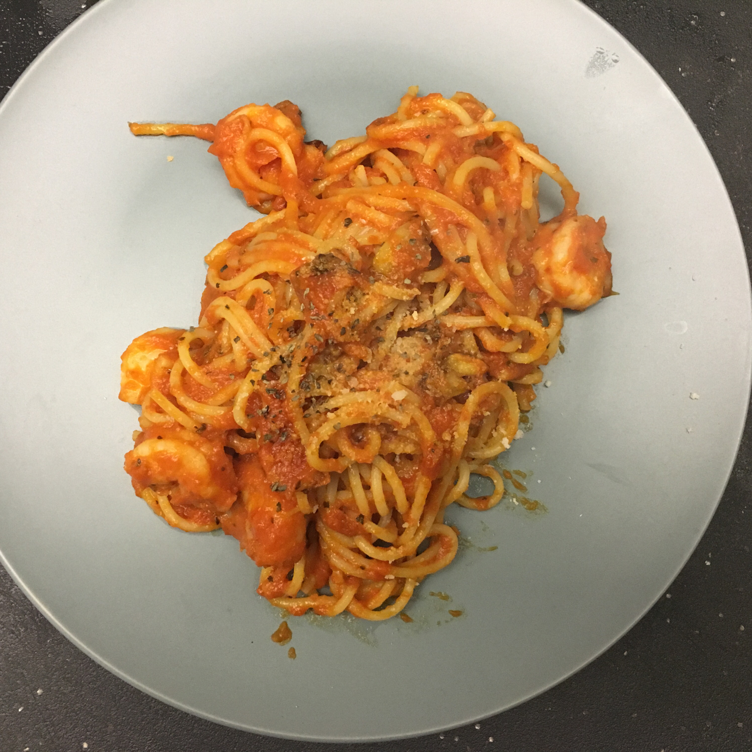 自制番茄酱烩海鲜意面