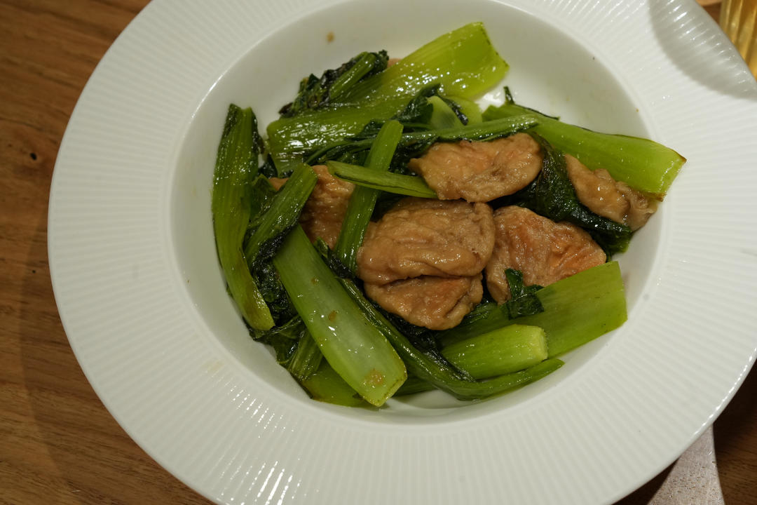 娃娃菜炒油面筋