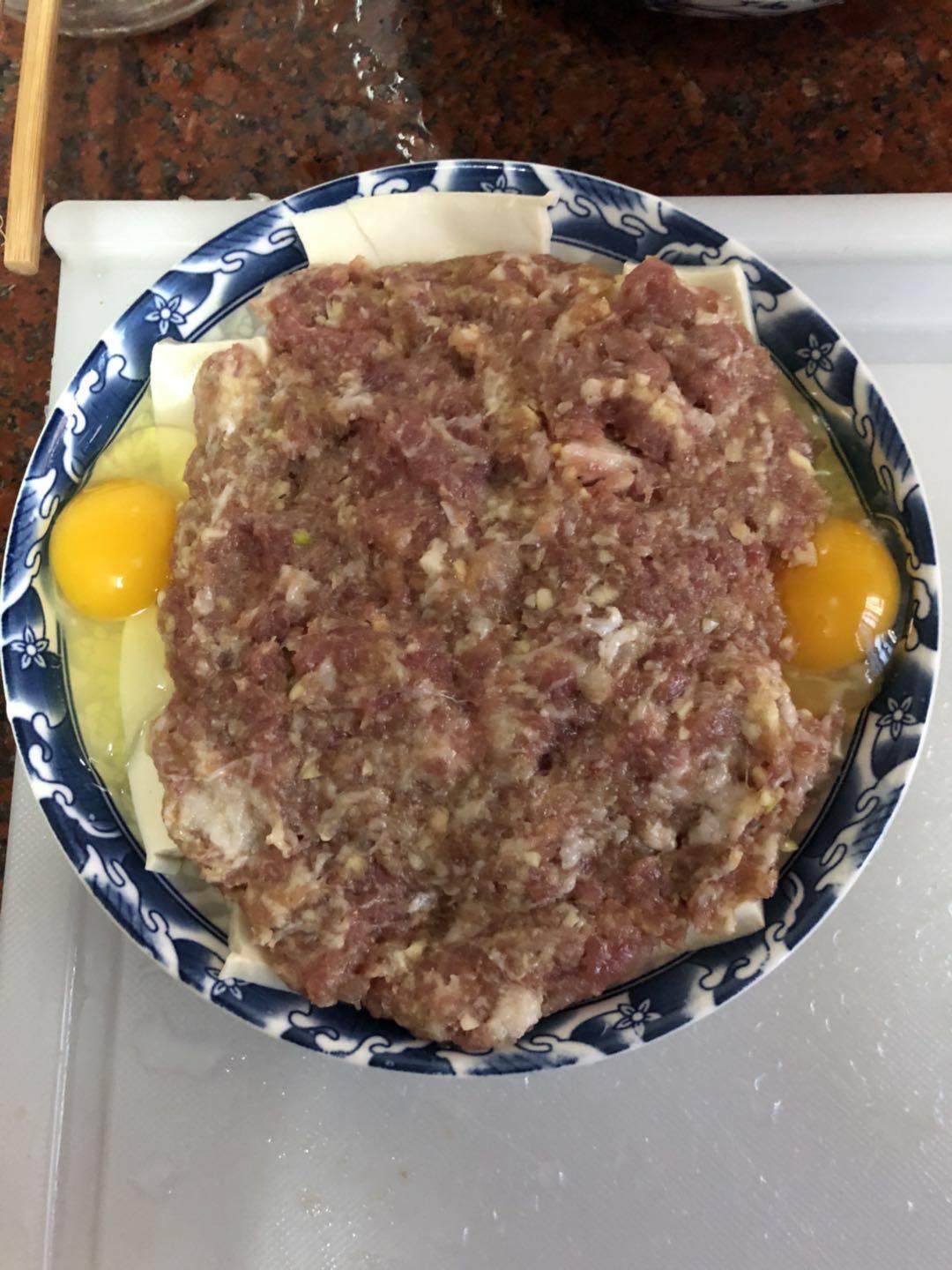 蒸豆腐鸡蛋肉（过桥豆腐家常版）的做法